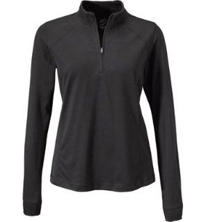 Zero Restriction Z400 Zip Mock Shirt   Long Sleeve (For Women)   BLACK  Golf Shirts  Sports & Outdoors