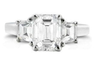 1.75 Ct Emerald Cut Three Stone Diamond Engagement Ring Jewelry