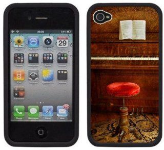 Vintage Piano Handmade iPhone 4 4S Black Hard Plastic Case Cell Phones & Accessories