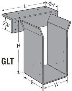 Simpson Strong Tie GLT4 H11.875 3 1/2" x 11 7/8" Top Flange Hanger   Solid Sawn Lumber w/N54A Nails