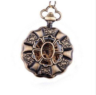 Seasonwind Mens Fashion Double Hunter Mechanical Vintage Silver Necklace Chain Pocket Watch Home & Kitchen