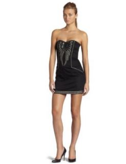 French Connection Womens Iron Eagle Strapless Dress, Black, 12