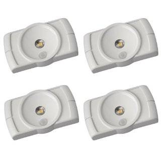 Mr. Beams MB854 Indoor Wireless Slim LED Light with Motion Sensor Features, White, 4 Pack   Flush Mount Ceiling Light Fixtures  