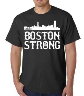 Boston Strong City Skyline Adult T shirt Tee Clothing