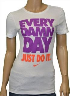 Nike Women's "Every Damn Day" Shirt White Large  Fashion T Shirts  Sports & Outdoors