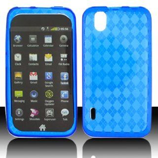 For Sprint Lg Ls855 Marquee Accessory   Blue Crystal TPU Gel Case Proctor Cover + Lf Stylus Pen Cell Phones & Accessories