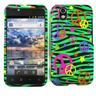 ACCESSORY MATTE COVER HARD CASE FOR LG MARQUEE / IGNITE LS 855 PEACE HIPPIE ZEBRA GREEN Cell Phones & Accessories