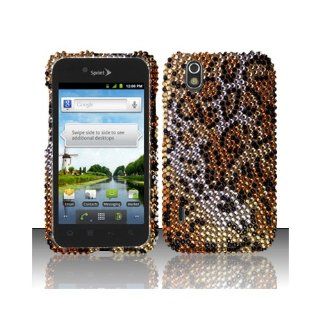 Yellow Cheetah Bling Gem Jeweled Crystal Cover Case for LG Ignite 855 Marquee LS855 Sprint LG855 Boost L85C NET10 Straight Talk Optimus Black P970 L85C Majestic US855 US Cellular Cell Phones & Accessories