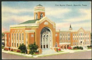 First Baptist Church Amarillo TX postcard 1948 Entertainment Collectibles