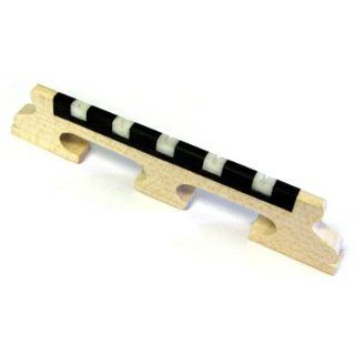 German Made Banjo Bridge Maple & Ebony With Bone Inserts 5 String   1/2" Musical Instruments