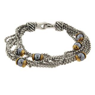 Six Strand Gray Pearl Bracelet Eve's Addiction Jewelry