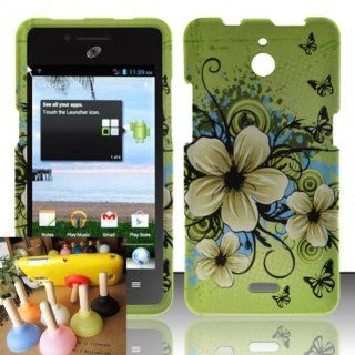 [Buy World, Inc] for Huawei Ascend Plus H881c (Straighttalk) Rubberized Design Cover   Hawaiian Flowers + Toilet Stand Cell Phones & Accessories