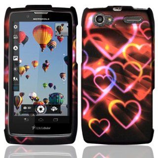 For Motorola Yangtze Electrify 2 XT881 XT885 XT886 XT889 MT887 Hard Design Cover Case Colorful Hearts Cell Phones & Accessories