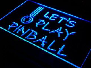 ADV PRO s011 b Let's Play Pinball Game Room Bar Neon Light Sign  