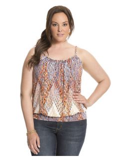 Lane Bryant Plus Size Printed tank with braided straps     Womens Size 14/16,
