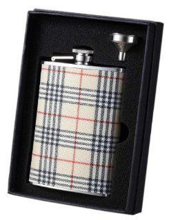 Visol VSET34 5059 Hank Plaid Wrapped Stainless Steel Flask and Funnel Gift Set, 8 Ounce Kitchen & Dining