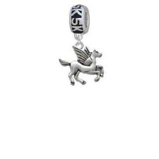 Silver Medium Pegasus 5K Run Charm Dangle Bead Delight Jewelry Jewelry