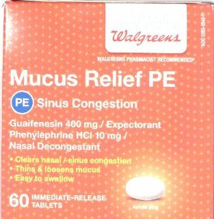  Mucus Relief PE Sinus Congestion Tablets, 60 ea Health & Personal Care