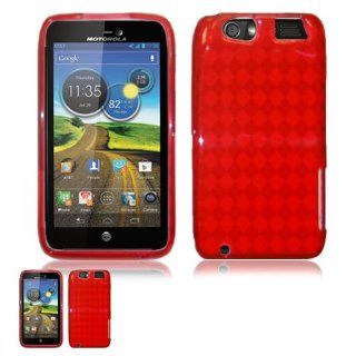 Motorola Atrix HD MB886 Red Transparent Crystal Skin Case Cell Phones & Accessories