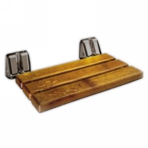 Steamist SM 9101 Polished Chrome SM Series Tilt up Teak Wood Seat for Shower or