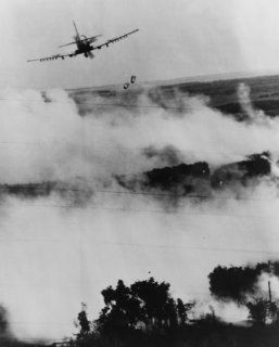 1967 photo Two bombs tumble from a Vietnamese Air Force A 1E Skyraider over a e2  