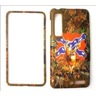 Motorola Droid 3 XT862 Camo / Camouflage Hunter Series, Deer on Rebel Flag Hard Case/Cover/Faceplate/Snap On/Housing/Protector Cell Phones & Accessories