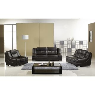 Furniture Of America Essen Dark Chocolate 3 peice Sofa Set