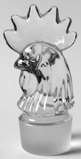 Heisey Heisey Animals & Figurines Clear Rooster Head Stopper   Crystal Figurines