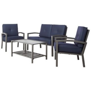 Outdoor Patio Furniture Set Threshold 4 Piece Navy Blue Aluminum, Squier