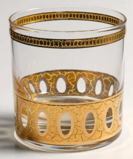 Culver Antigua Double Old Fashioned   Gold Crackles,Ovals,Band