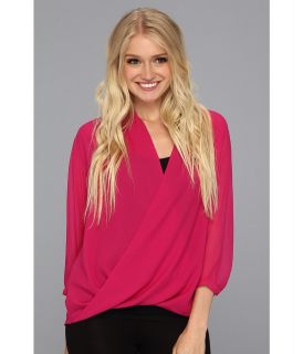 KUT from the Kloth Keira Wrap Top Womens Blouse (Pink)
