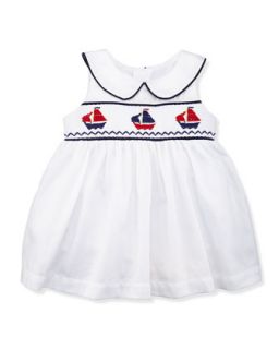 Check Anchor Dress, Navy/White, 2T 3T