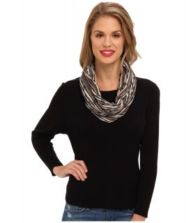 NIC+ZOE Scarf Top Womens Long Sleeve Pullover (Black)
