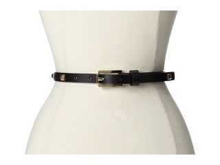 Vince Camuto 16mm Leather Stud Panel On Logo Roller Buckle Womens Belts (Black)