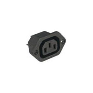 AC RECEPTACLE, FEMALE, 15A@250V, SCREW FLNGD, FASTON TERM, UL/CSA Electronic Component Interconnects