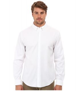 Elie Tahari Steve Shirt Mens Long Sleeve Button Up (White)
