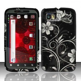 For Motorola Atrix 2 MB865 (AT&T) Rubberized Design Cover   White Flowers Cell Phones & Accessories