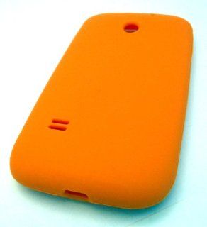 Straight Talk Huawei M865c Silicone Orange Case Skin Cover Accessory Protector Cell Phones & Accessories