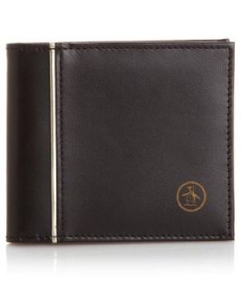 Original Penguin Mens Boxed Bifold Leather Caviar Wallet Clothing