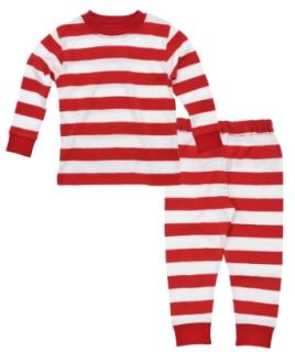 Under The Nile Apparel Unisex Baby Infant Long Johns Rugby Sleepwear, Red, 12 Months Infant And Toddler Pajama Sets Clothing
