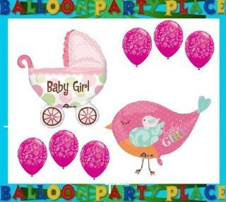 BABY GIRL BIRD shower supplies BALLOONS DAMASK POLKA DOT DECORATIONS pink  Other Products  