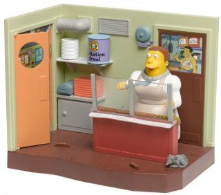 The Simpsons Series 7 Playset Springfield Elementary Cafeteria with Lunchlady Doris Toys & Games