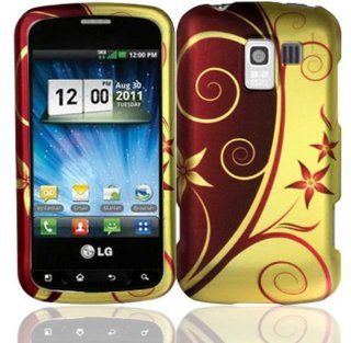 Hard Elegant Swirl Design Case Cover Faceplate Protector for LG Optimus Q Straight Talk / Net10 with Free Gift Reliable Accessory Pen Cell Phones & Accessories