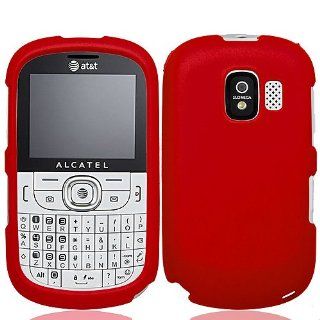 Red Hard Cover Case for Alcatel One Touch OT 871 OT 871A Cell Phones & Accessories
