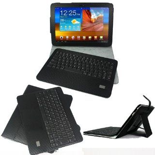 KHOMO PU Carbon Fiber Leather Case with DETACHABLE Bluetooth Keyboard for Samsung Galaxy Tab 10.1 Computers & Accessories