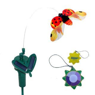 HQRP Solar Powered Flying Ladybug / Ladybird Red for Garden Plants Flowers / Patio Landscape Outside Decor + HQRP UV Meter   Childrens Solar Power Kits