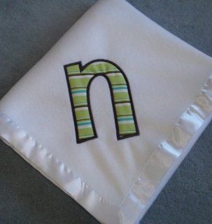 Personalized Blanket   Initial Applique   other fabrics available  Nursery Blankets  Baby