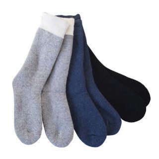 Duray Men's 3 Pack Thermal Wool Socks Style 1261 C01 Black, Natural Gray and Denim   Size 10  13  Wind Socks  Sports & Outdoors