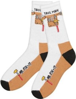 Mr Fix It Socks   Great Gift Idea for the Handyman Husband or Boyfriend Novelty Socks Clothing