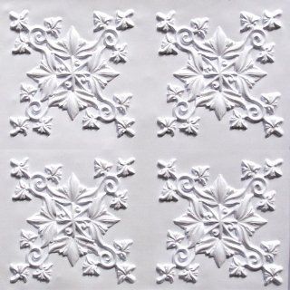 Discounted, Cheap Decorative Plastic Ceiling Tile #305 Pvc White Matt 24" X 24" Can Be Glue on Clean Smooth Flat Surface, Also Can Glued Over Secure Popcorn Ceiling, glue On, nail On, tape On, staple On  